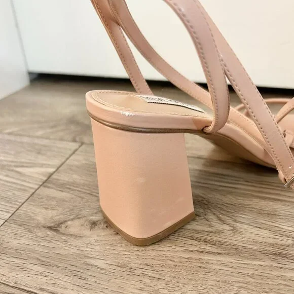Steve Madden Eva Strappy Sandal Block Nude Heels Size 8 - Picture 7 of 10